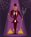 Devil Man halloween character vector illustration Royalty Free Stock Photo