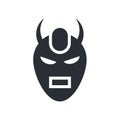 Devil mask icon vector sign and symbol isolated on white background, Devil mask logo concept Royalty Free Stock Photo