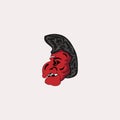 Devil mask old vector logo abstract