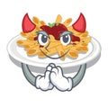 Devil pasta in the a mascot shape
