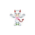 Devil pink glass of wine Cartoon character design Royalty Free Stock Photo