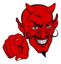 Devil Pointing Cartoon Character