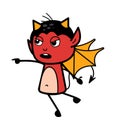 Devil Pointing Finger Cartoon Royalty Free Stock Photo