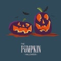 Devil pumpkin. halloween concept -