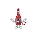 Devil red bottle wine Cartoon character design Royalty Free Stock Photo