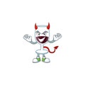 Devil red glass of wine Cartoon character design Royalty Free Stock Photo
