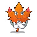 Devil red maple leaf mascot cartoon