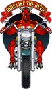 The devil riding a vintage motorcycle Royalty Free Stock Photo