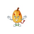 Devil ripe fragrant pear fruit cartoon character Royalty Free Stock Photo