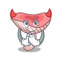 Devil russule mushroom mascot cartoon
