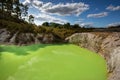 Devil`s Bath green pond at Wai-O-Tapu, Rotorua, North Island, New Zealand Royalty Free Stock Photo