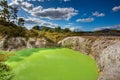 Devil`s Bath green pond at Wai-O-Tapu, Rotorua, North Island, New Zealand Royalty Free Stock Photo