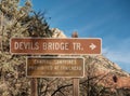 Devil`s Bridge Trail, sign,Sedona, Arizona Royalty Free Stock Photo
