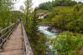 The Devil`s Bridge, wooden footbridge in Skofja Loka