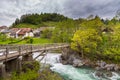 The Devil`s Bridge, wooden footbridge in Skofja Loka