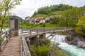 The Devil`s Bridge, wooden footbridge in Skofja Loka