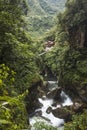 Devil`s Cauldron waterfall in the Andes - Banos. Ecuador Royalty Free Stock Photo