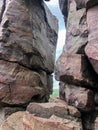 Devil`s Doorway at Devil`s Lake State Park in Wisconsin Royalty Free Stock Photo