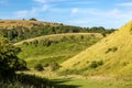 Devil's Dyke in the South Downs, with a blue sky overhead