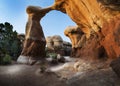 Devil`s Garden Metate Arch at Sunset