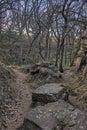 Devil`s Gulch is located By Garretson, South Dakota and is where Famous Outlaw Jesse James jumped across Royalty Free Stock Photo