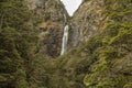 Devil`s Punchbowl Waterfall in Arthur`s Pass National Park, New Zealand Royalty Free Stock Photo