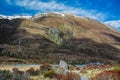 Devil`s Punchbowl Waterfall in Arthur`s Pass National Park, New Zealand Royalty Free Stock Photo