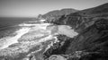 Devil`s Slide sheer cliffs and pacific coast in San Mateo County Royalty Free Stock Photo