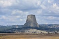 Scenic View of Devil`s Tower a Historical Landmark in Wyoming Royalty Free Stock Photo