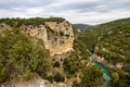 Devil`s Window. Natural viewpoint on the bank of the river Jucar. Villalba de la Sierra, Cuenca, Spain