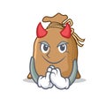 Devil sack mascot cartoon style Royalty Free Stock Photo