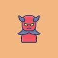 Devil Satan Avatar Filled Outline Icon, Logo, and illustration