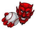 Devil Satan Baseball Ball Sports Mascot Cartoon