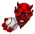 Devil Satan Baseball Ball Sports Mascot Cartoon