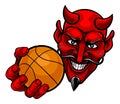 Devil Satan Basketball Sports Mascot Cartoon