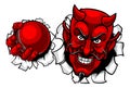 Devil Satan Cricket Sports Mascot Cartoon