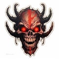 devil satan demon tattoo sticker illustration Halloween scary creepy horror crazy devil