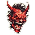 devil satan demon tattoo sticker illustration Halloween scary creepy horror crazy devil