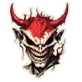 devil satan demon tattoo sticker illustration Halloween scary creepy horror crazy devil