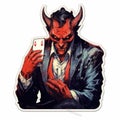 devil satan demon tattoo sticker illustration Halloween scary creepy horror crazy devil