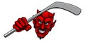 Devil Satan Ice Hockey Sports Mascot Cartoon