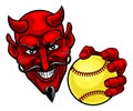 Devil Softball Sports Team Mascot