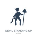 devil standing up icon in trendy design style. devil standing up icon isolated on white background. devil standing up vector icon