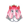Devil strawberry jelly Cartoon in character design