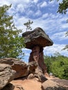 devil table mushroom rock in Hinterweidenthal in Palatinate Forest Royalty Free Stock Photo