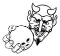 Devil Ten Pin Bowling Ball Sports Mascot Cartoon Royalty Free Stock Photo