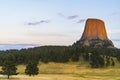 Devil tower at sunset ,wyoming,usa Royalty Free Stock Photo