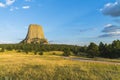 Devil tower at sunset,wyoming,usa. Royalty Free Stock Photo