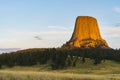 Devil tower at sunset ,wyoming,usa