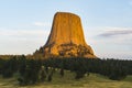 Devil tower at sunset,wyoming,usa Royalty Free Stock Photo